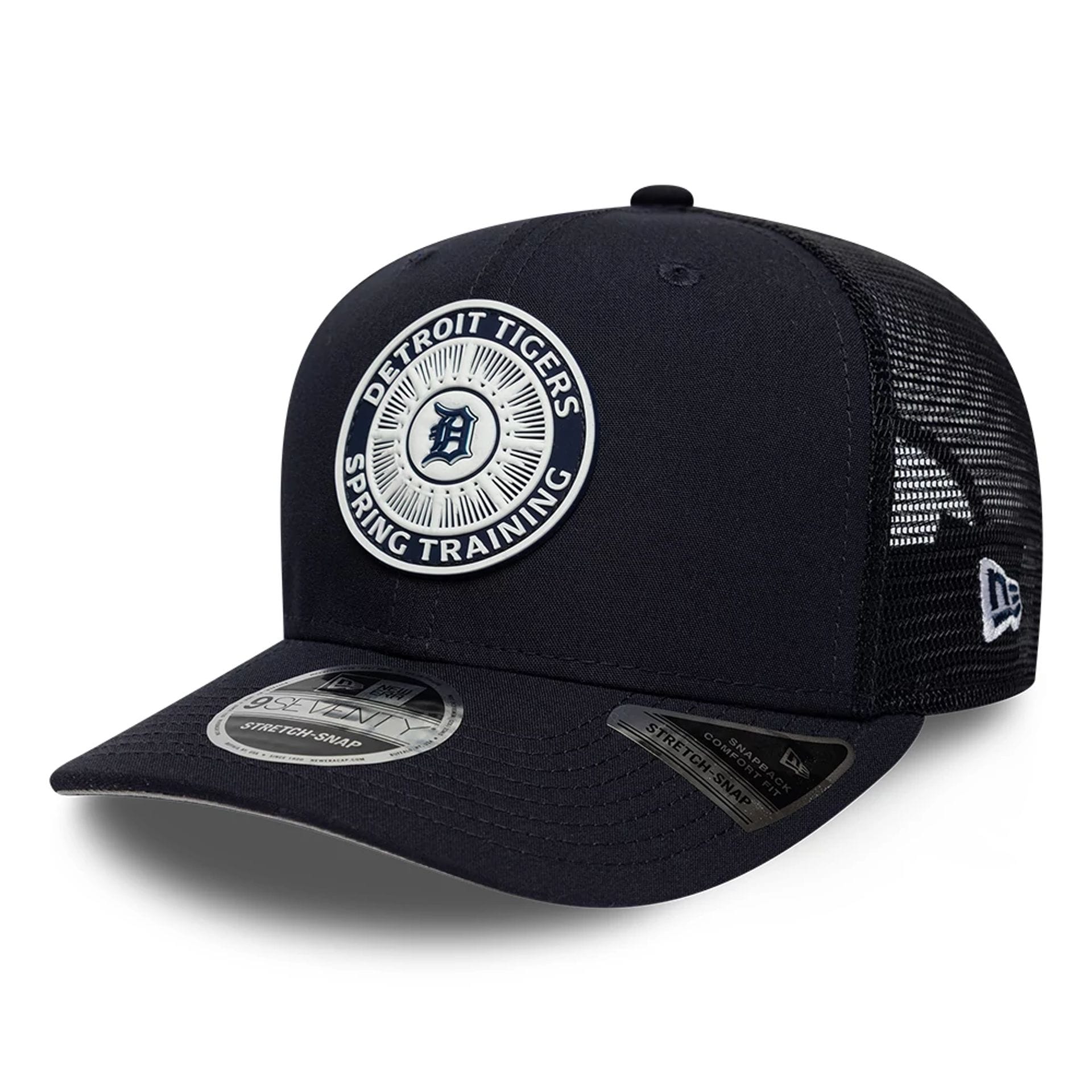 Pictured is this MLB Circles Detroit Tigers 9SEVENTY Stretch Snap cap in navy. 1