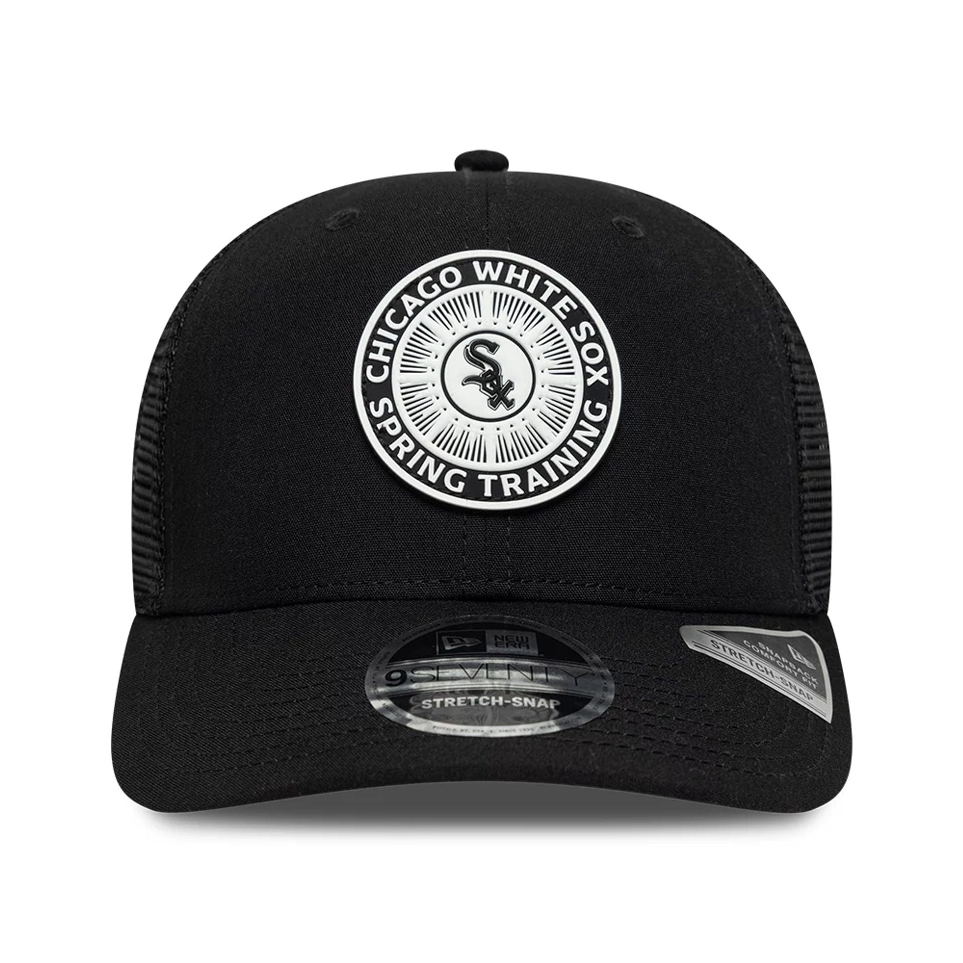 Pictured is this MLB Circles Chicago White Sox 9SEVENTY Stretch Snap cap in black. 3