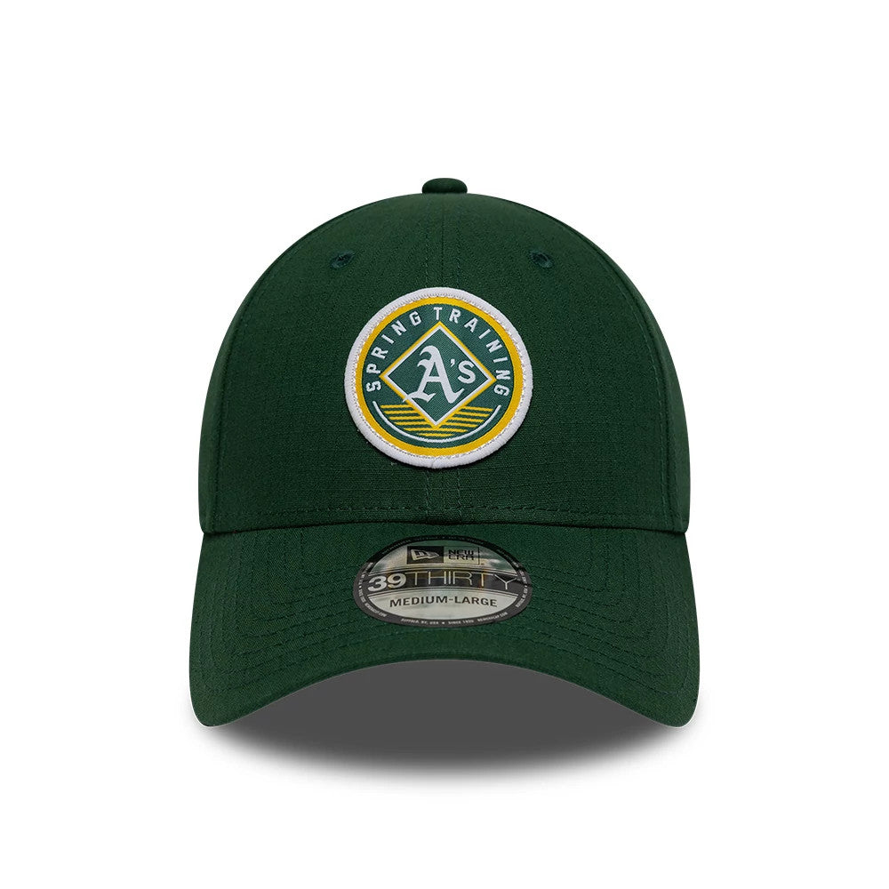 Pictured is this MLB Ripstop Athletics 39THIRTY Stretch Fit cap in dark green. 3