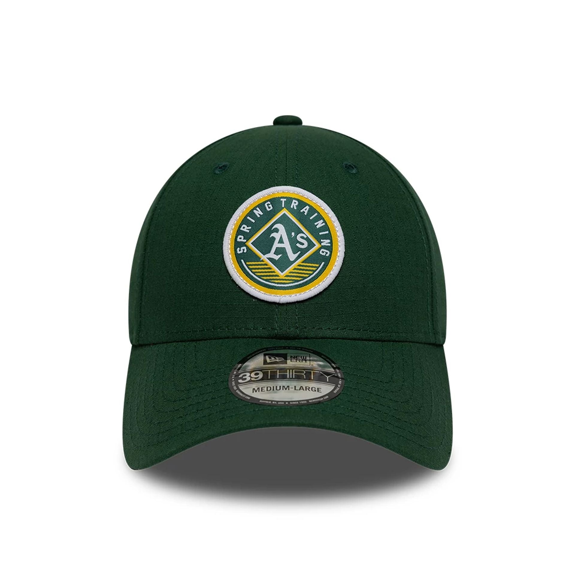 Pictured is this MLB Ripstop Athletics 39THIRTY Stretch Fit cap in dark green. 3