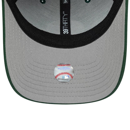 Pictured is this MLB Ripstop Athletics 39THIRTY Stretch Fit cap in dark green. 2