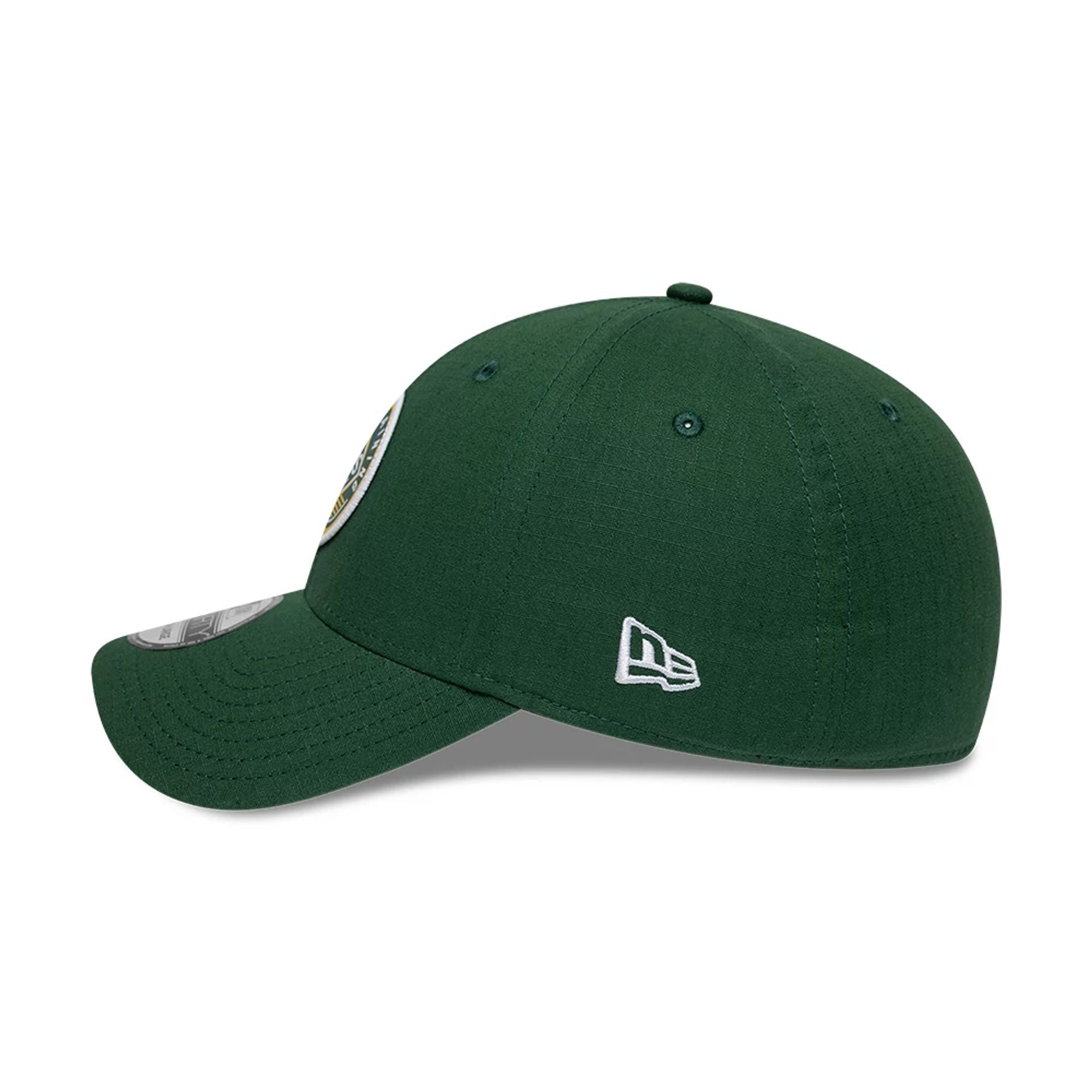 Pictured is this MLB Ripstop Athletics 39THIRTY Stretch Fit cap in dark green. 6