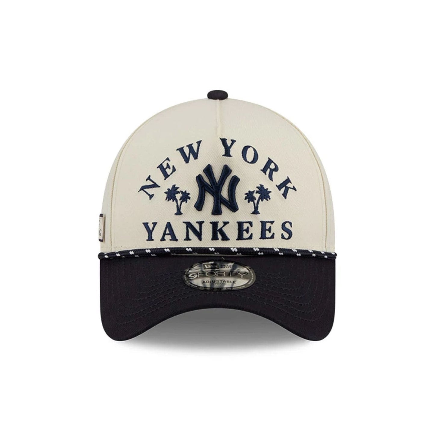 Pictured is this MLB Rope New York Yankees 9FORTY A-Frame cap in navy. 3