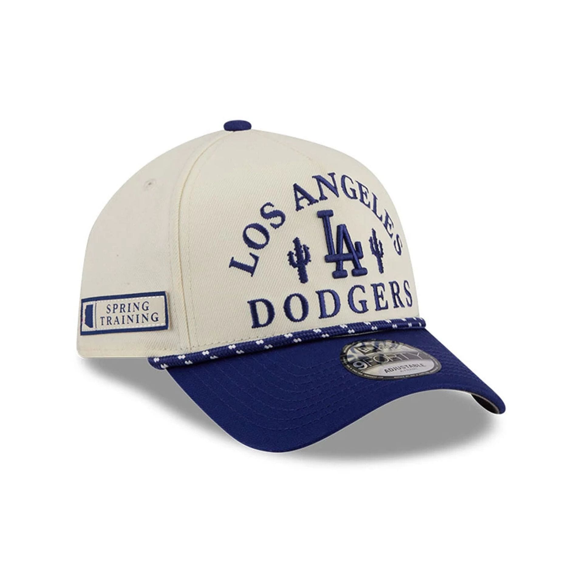 Pictured is this MLB Rope LA Dodgers 9FORTY A-Frame cap in dark blue. 2