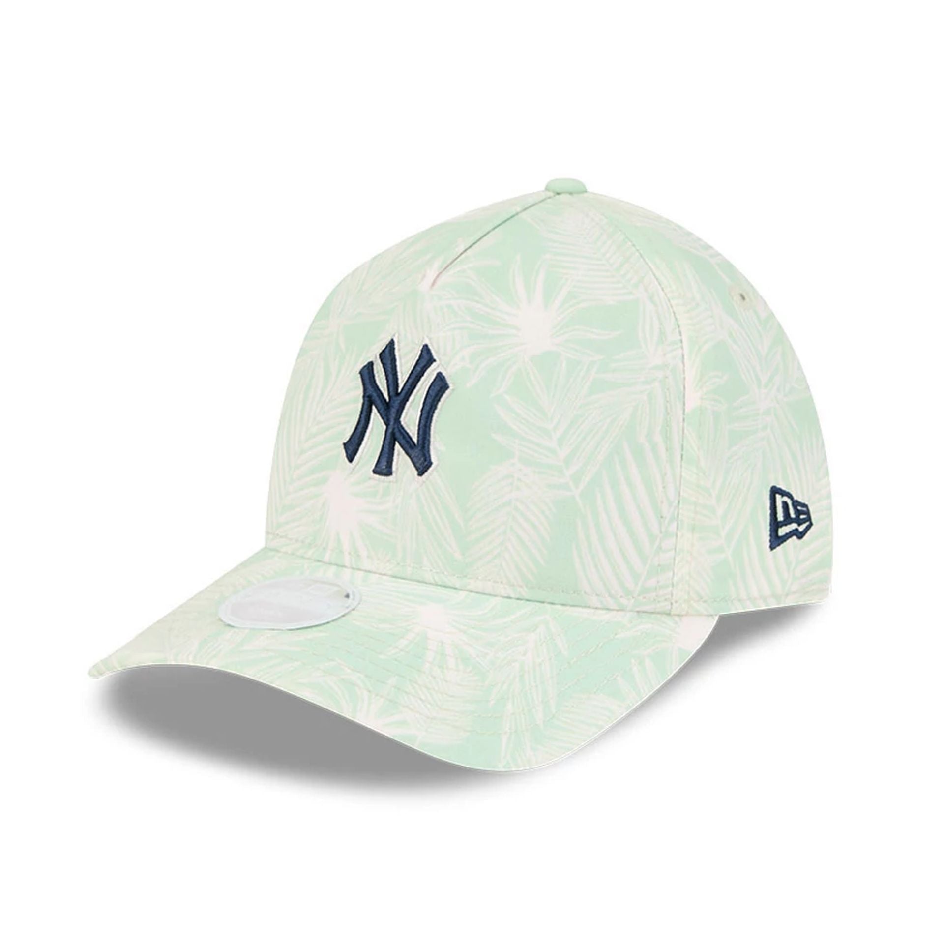 Pictured is this Womens MLB Pastel New York Yankees 9TWENTY A-Frame cap in green. 4