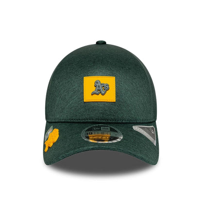 Pictured is this MLB Clubhouse Athletics 39THIRTY Infinity Stretch Fit cap in dark green. 2