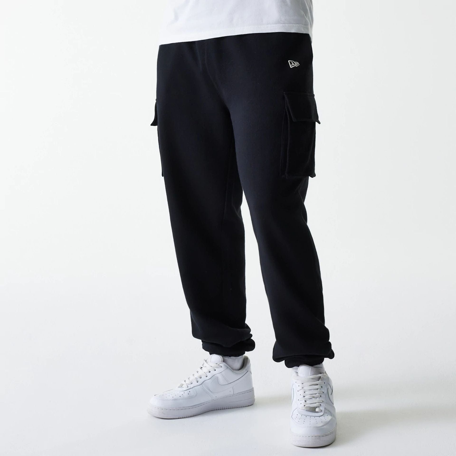 The model is wearing this New Era Cargo Joggers in black. 1
