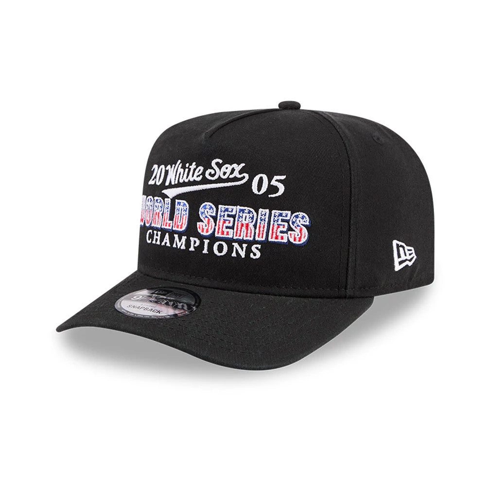 Pictured is this MLB Historic Chicago White Sox 9FIFTY A-Frame Snapback cap in black. 4