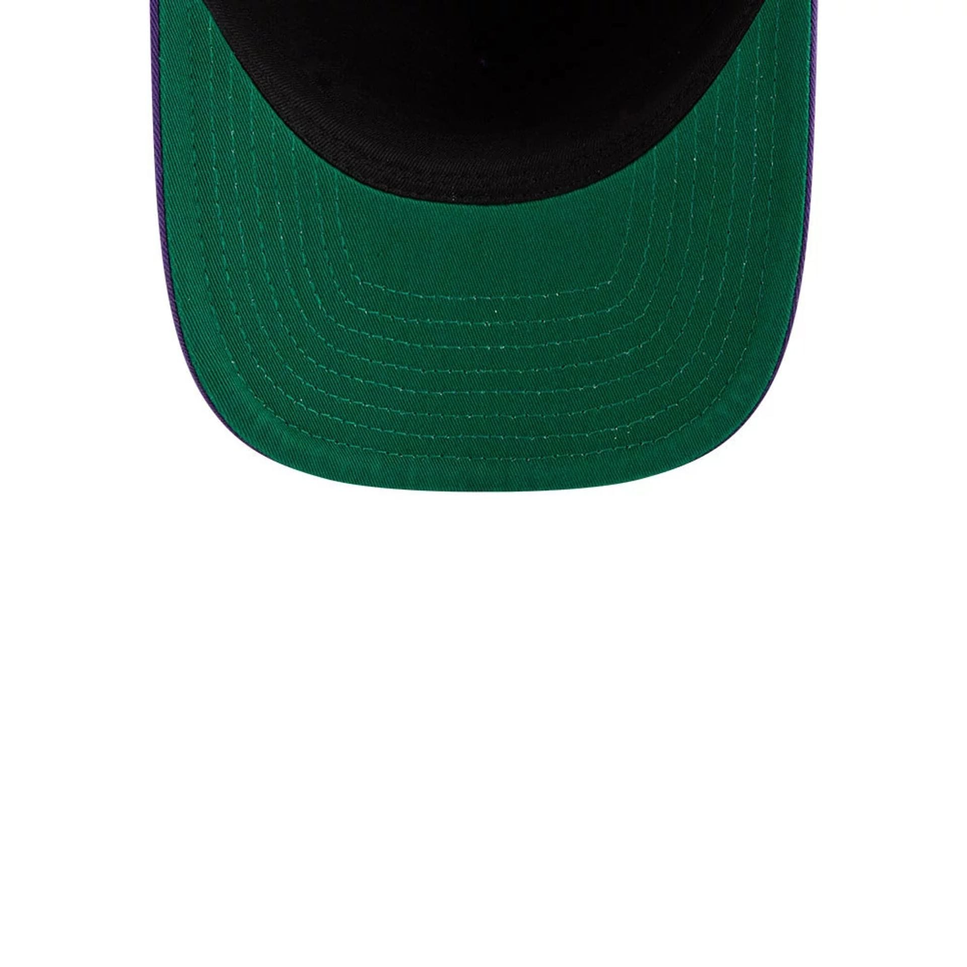 Pictured is this NBA Historic LA Lakers 9FIFTY A-Frame Snapback cap in purple. 2