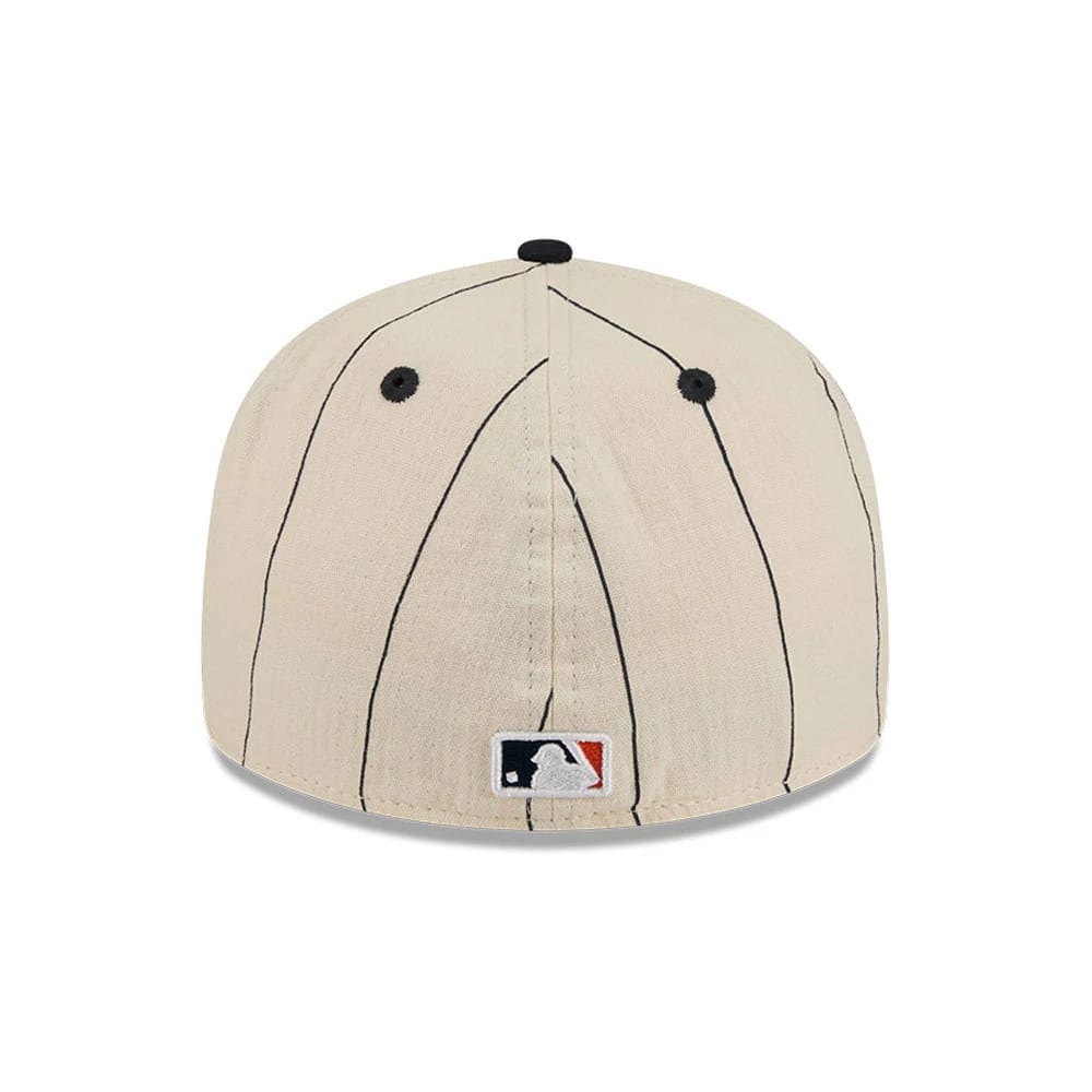 Pictured is this MLB Linen Detroit Tigers Retro Crown 59FIFTY Fitted cap in cream. 5