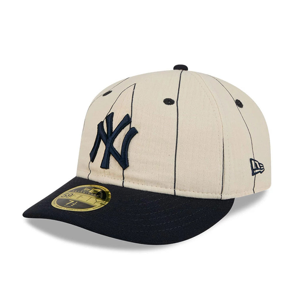 MLB Linen New York Yankees Cream Retro Crown 59FIFTY Fitted Cap