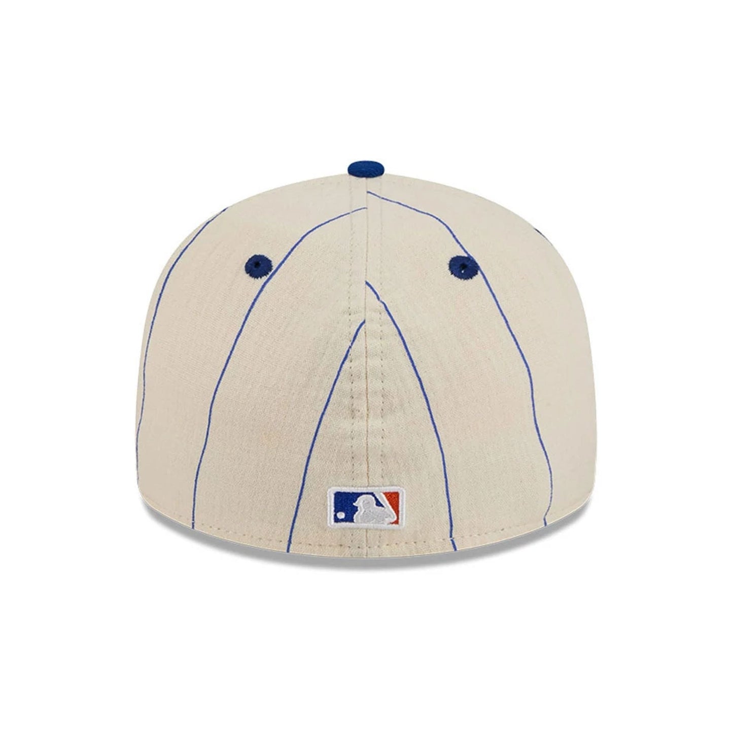 Pictured is this MLB Linen New York Mets Retro Crown 59FIFTY Fitted cap in blue. 7