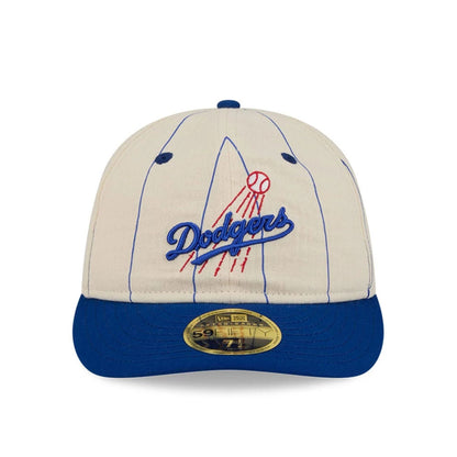 Pictured is this MLB Linen LA Dodgers Retro Crown 59FIFTY Fitted cap in black. 3