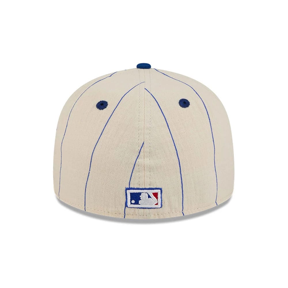 Pictured is this MLB Linen LA Dodgers Retro Crown 59FIFTY Fitted cap in black. 4
