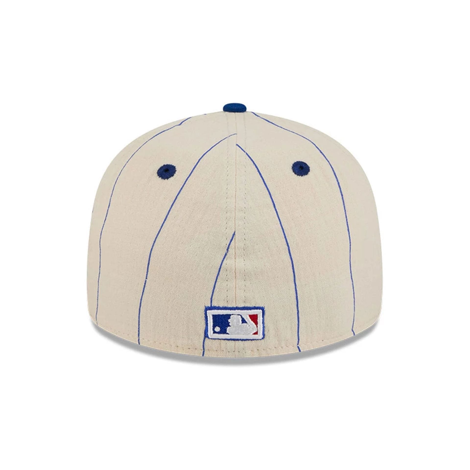 Pictured is this MLB Linen LA Dodgers Retro Crown 59FIFTY Fitted cap in black. 4