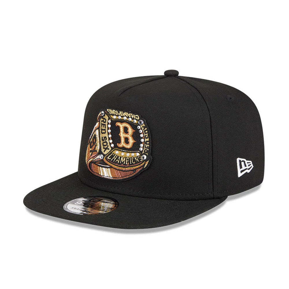 Pictured is this MLB Ring Boston Red Sox 9FIFTY A-Frame Snapback cap in black. 4