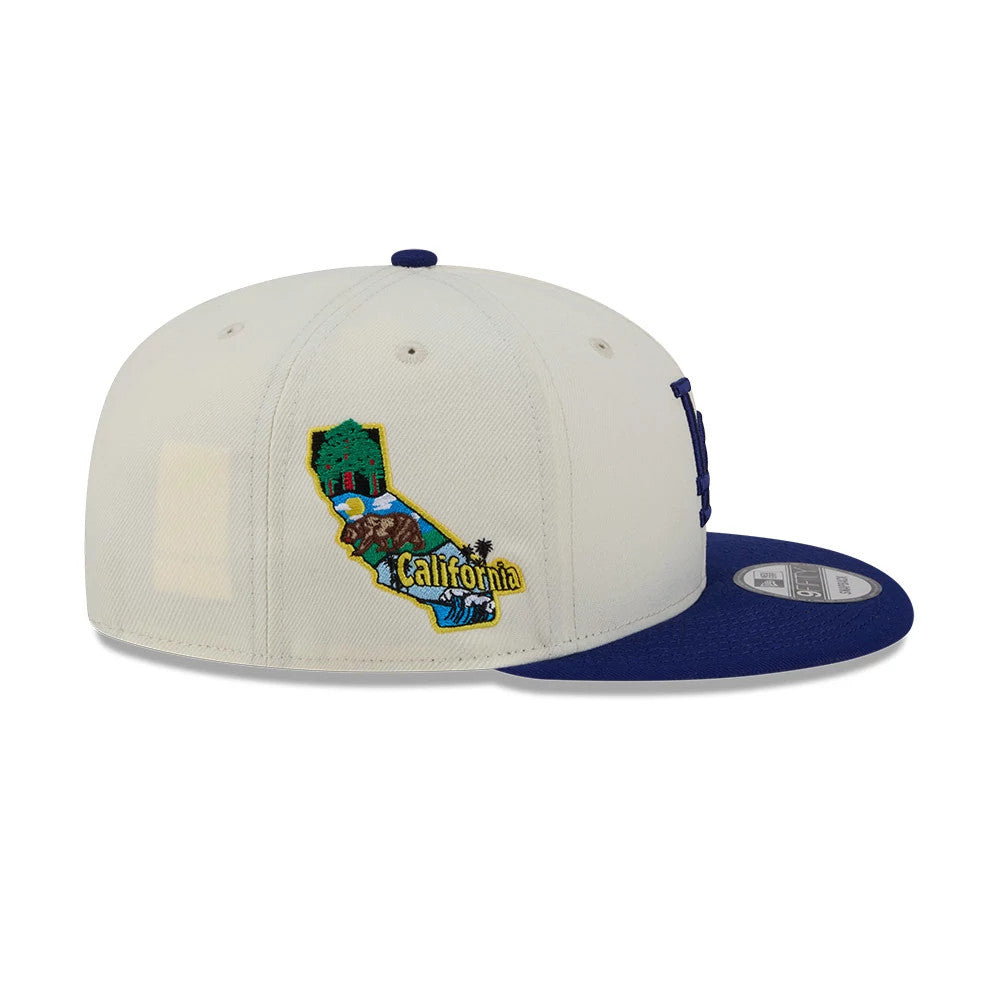 Pictured is this MLB Localized LA Dodgers 9FIFTY Snapback cap in white. 5