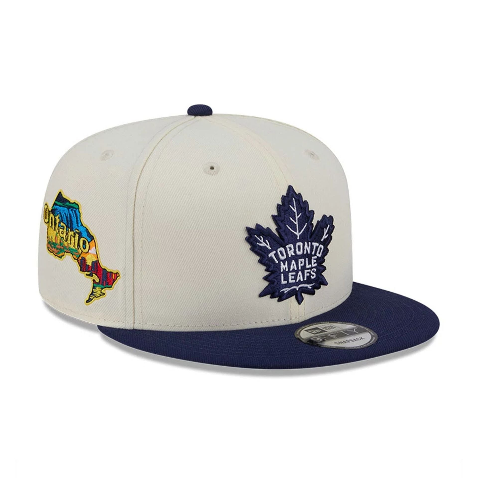 Pictured is this NHL Localized Toronto Maple Leafs 9FIFTY Snapback cap in white. 1