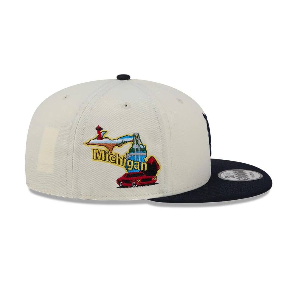 Pictured is this MLB Localized Detroit Tigers 9FIFTY Snapback cap in white. 5