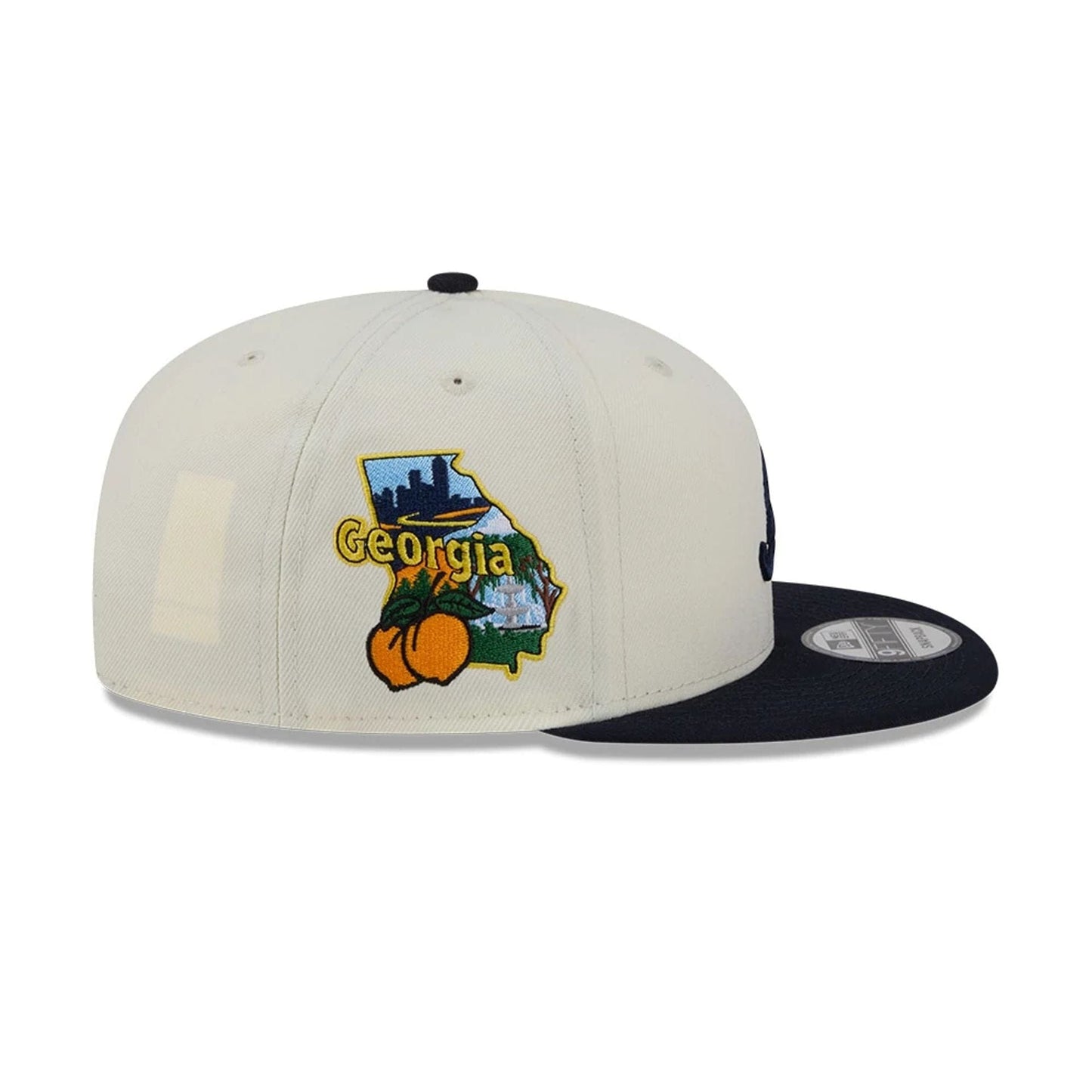 Pictured is this MLB Localized Atlanta Braves 9FIFTY Snapback cap in white. 5