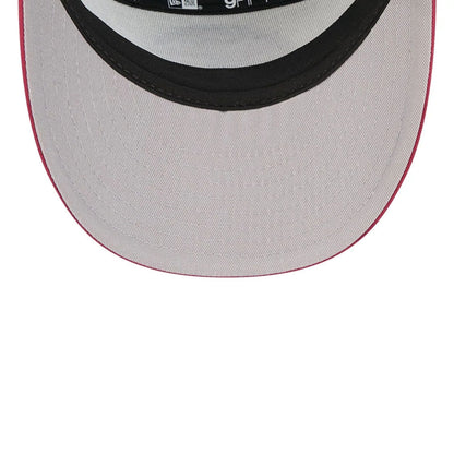 Pictured is this MLB Blocked Philadelphia Phillies 9FIFTY Split Panel Snapback cap in Dark Red. 2