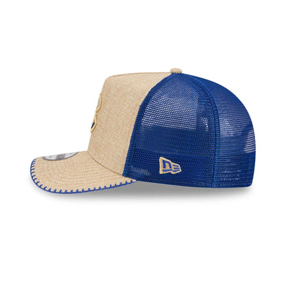 Pictured is this MLB Beaded Chicago Cubs 9FIFTY A-Frame Trucker cap in Beige. 6
