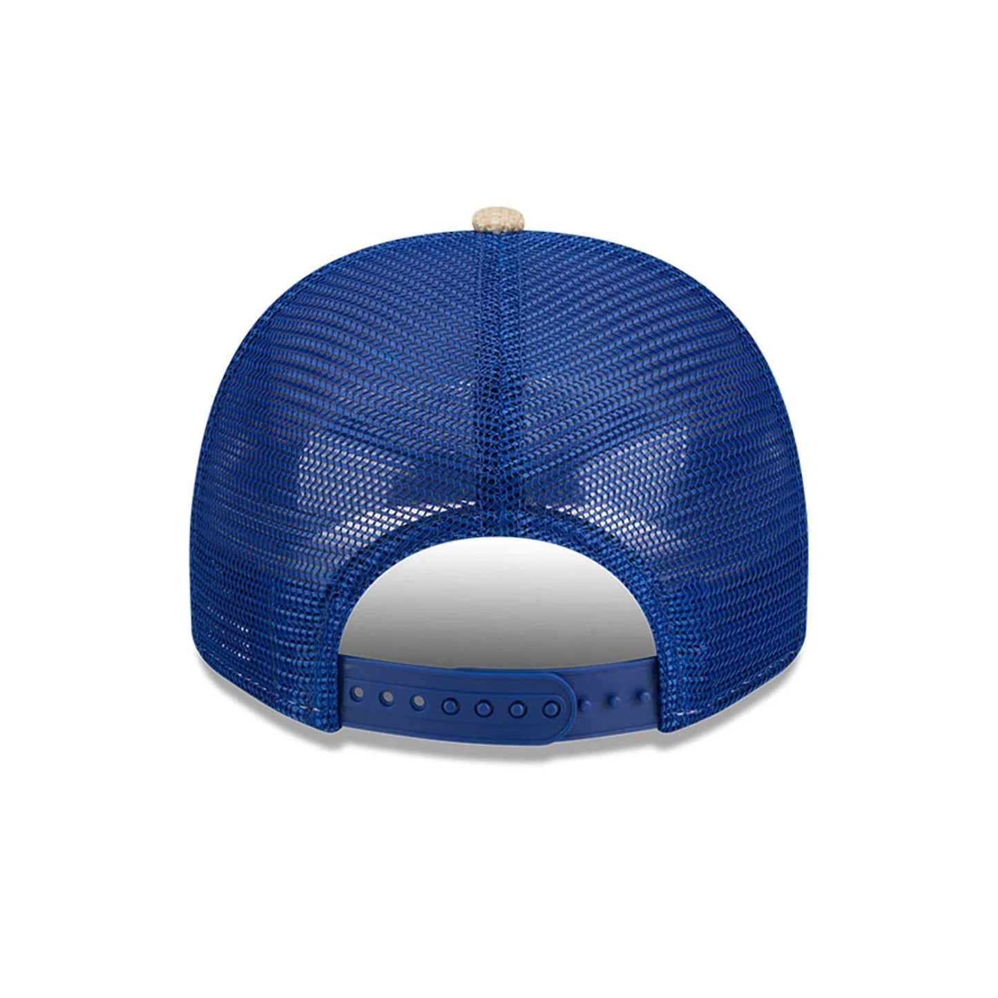 Pictured is this MLB Beaded Chicago Cubs 9FIFTY A-Frame Trucker cap in Beige. 7