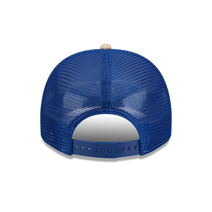 Pictured is this MLB Beaded Chicago Cubs 9FIFTY A-Frame Trucker cap in Beige. 7