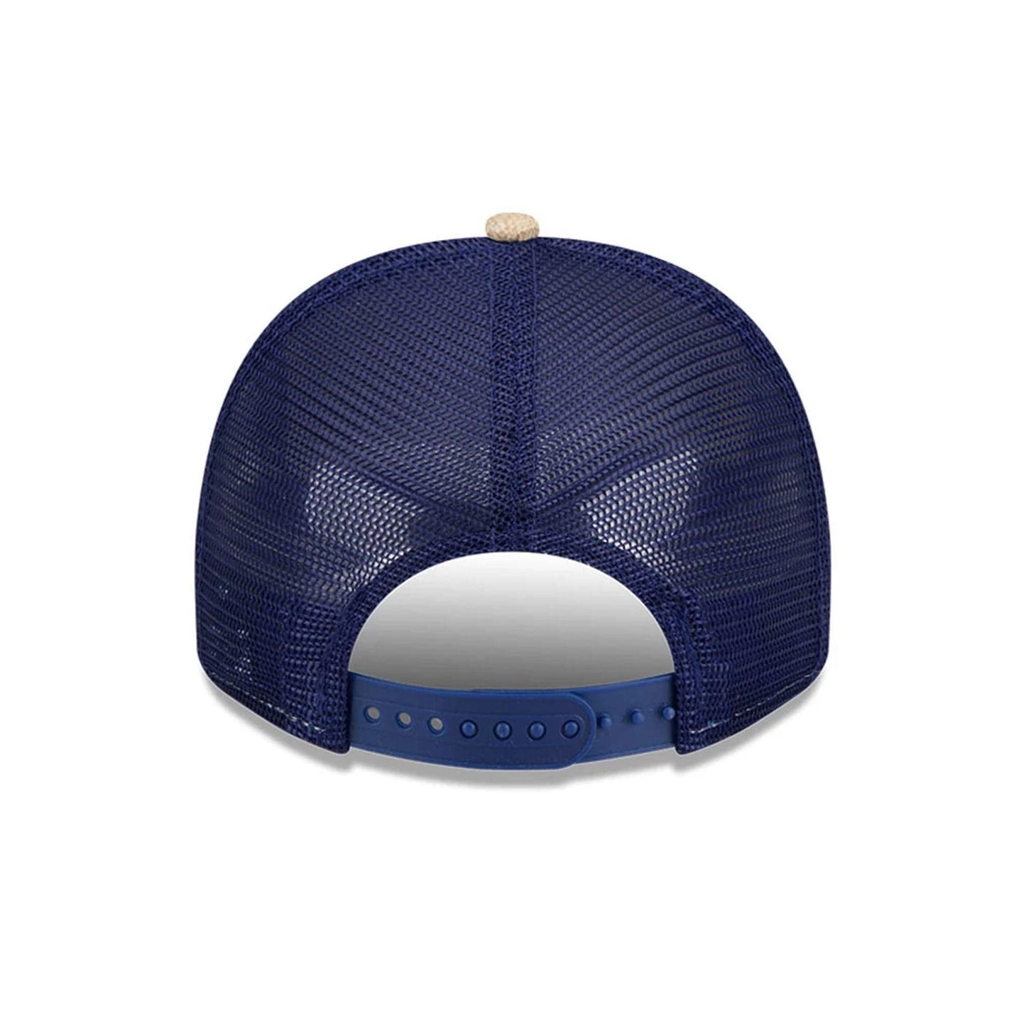 Pictured is this MLB Beaded LA Dodgers 9FIFTY A-Frame Trucker cap in beige. 8