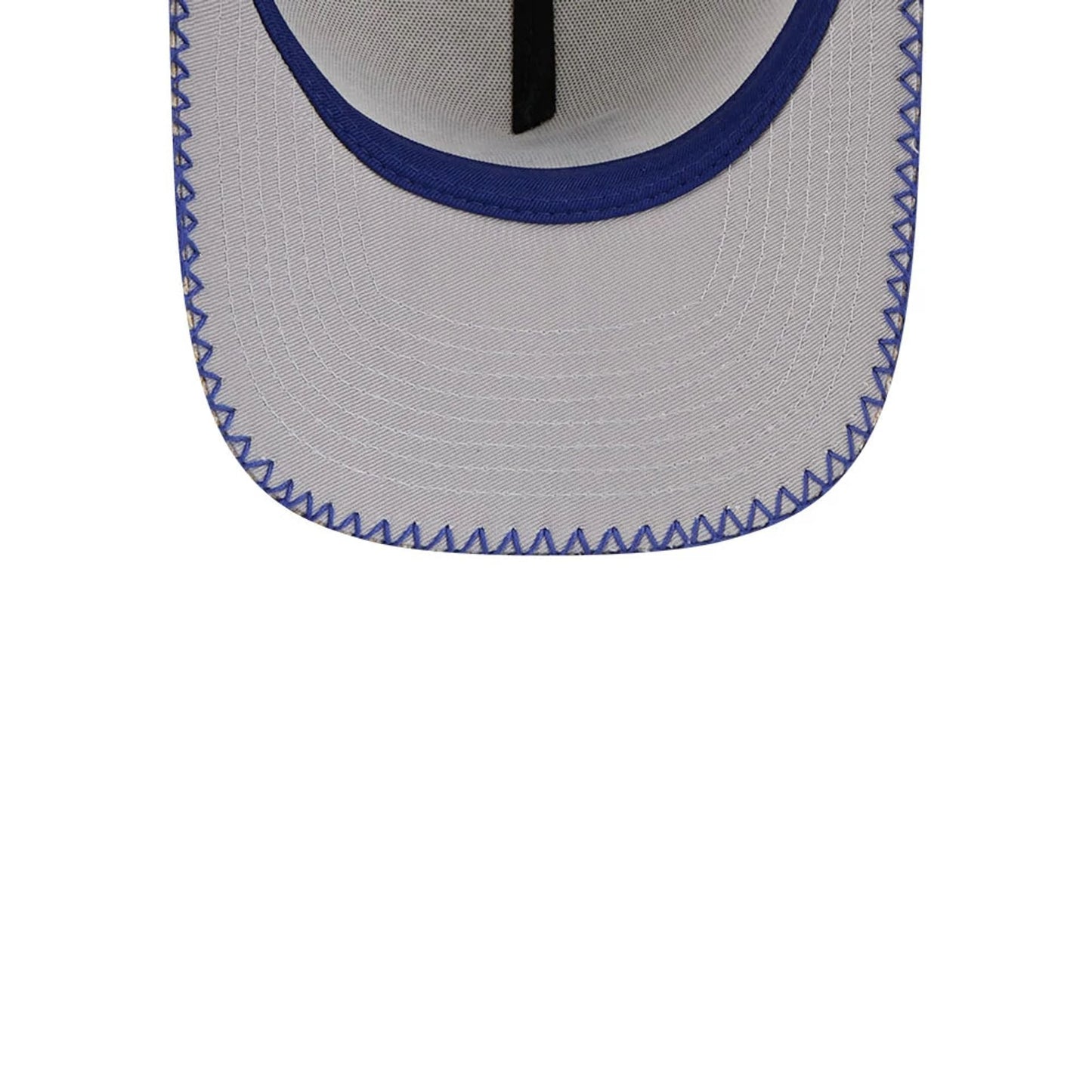 Pictured is this MLB Beaded LA Dodgers 9FIFTY A-Frame Trucker cap in beige. 2