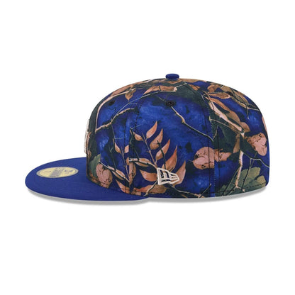 Pictured is this MLB Leaves LA Dodgers 59FIFTY Fitted cap in dark blue. 6