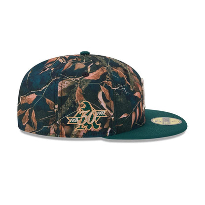 Pictured is this MLB Leaves Athletics 59FIFTY Fitted cap in dark green. 6