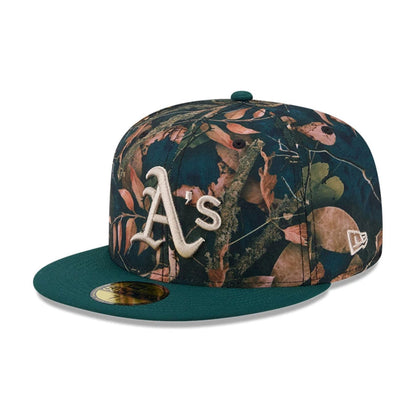 Pictured is this MLB Leaves Athletics 59FIFTY Fitted cap in dark green. 4