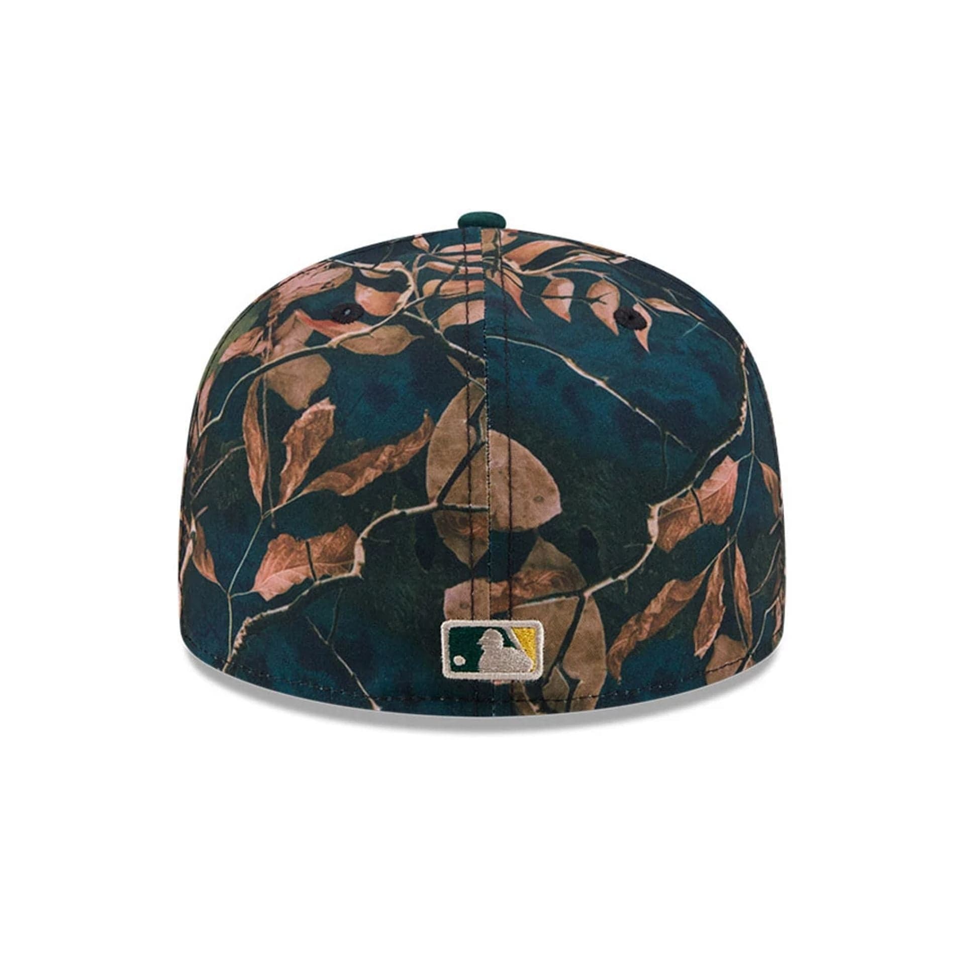 Pictured is this MLB Leaves Athletics 59FIFTY Fitted cap in dark green. 7