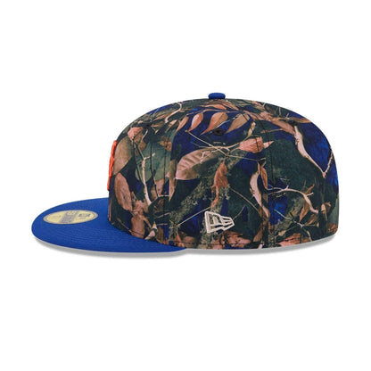 Pictured is this MLB Leaves New York Mets 59FIFTY Fitted cap in blue. 6