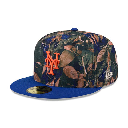 Pictured is this MLB Leaves New York Mets 59FIFTY Fitted cap in blue. 4