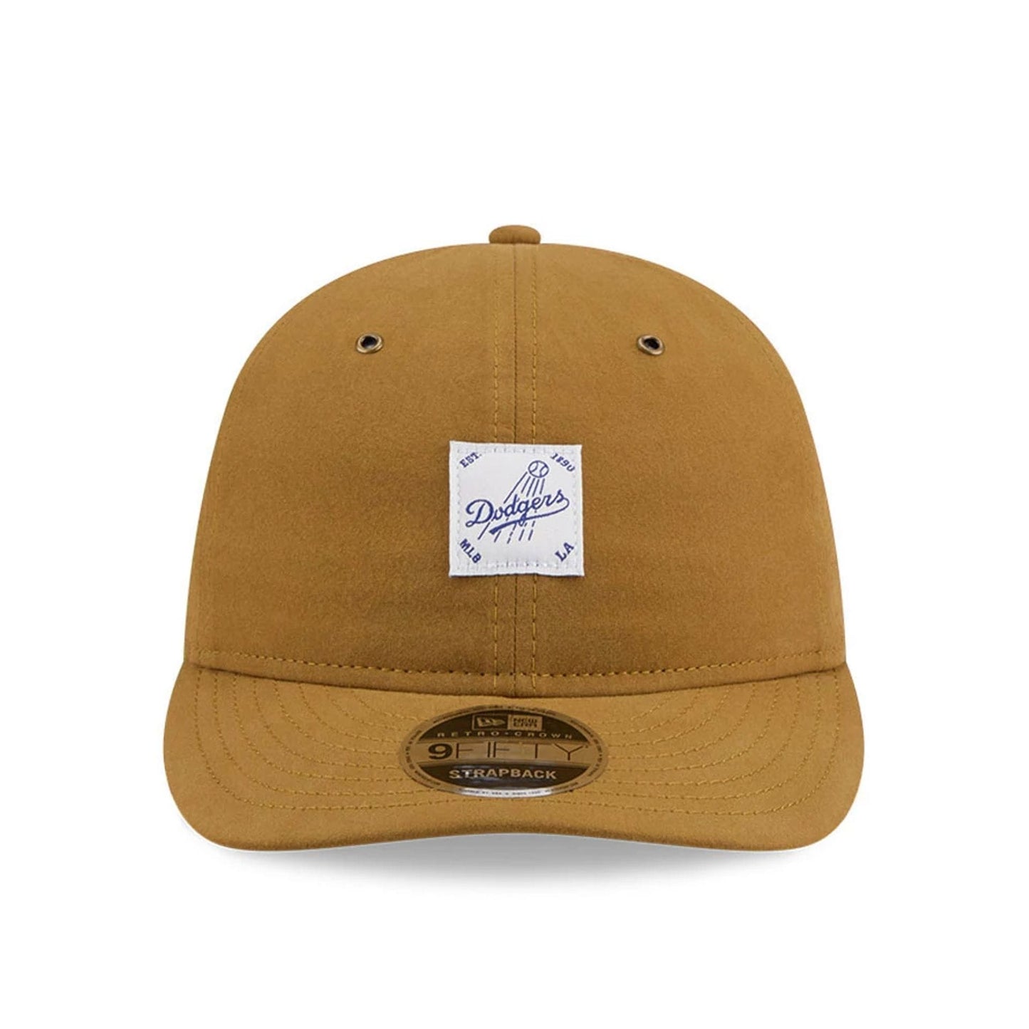 Pictured is this MLB Brushed LA Dodgers Retro Crown 9FIFTY cap in Dark Beige. 3