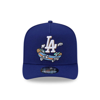Pictured is this MLB Cartoon LA Dodgers 9FIFTY A-Frame Snapback cap in dark blue. 3