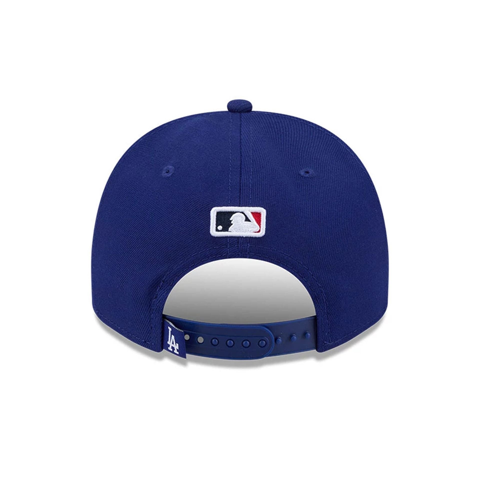 Pictured is this MLB Cartoon LA Dodgers 9FIFTY A-Frame Snapback cap in dark blue. 7