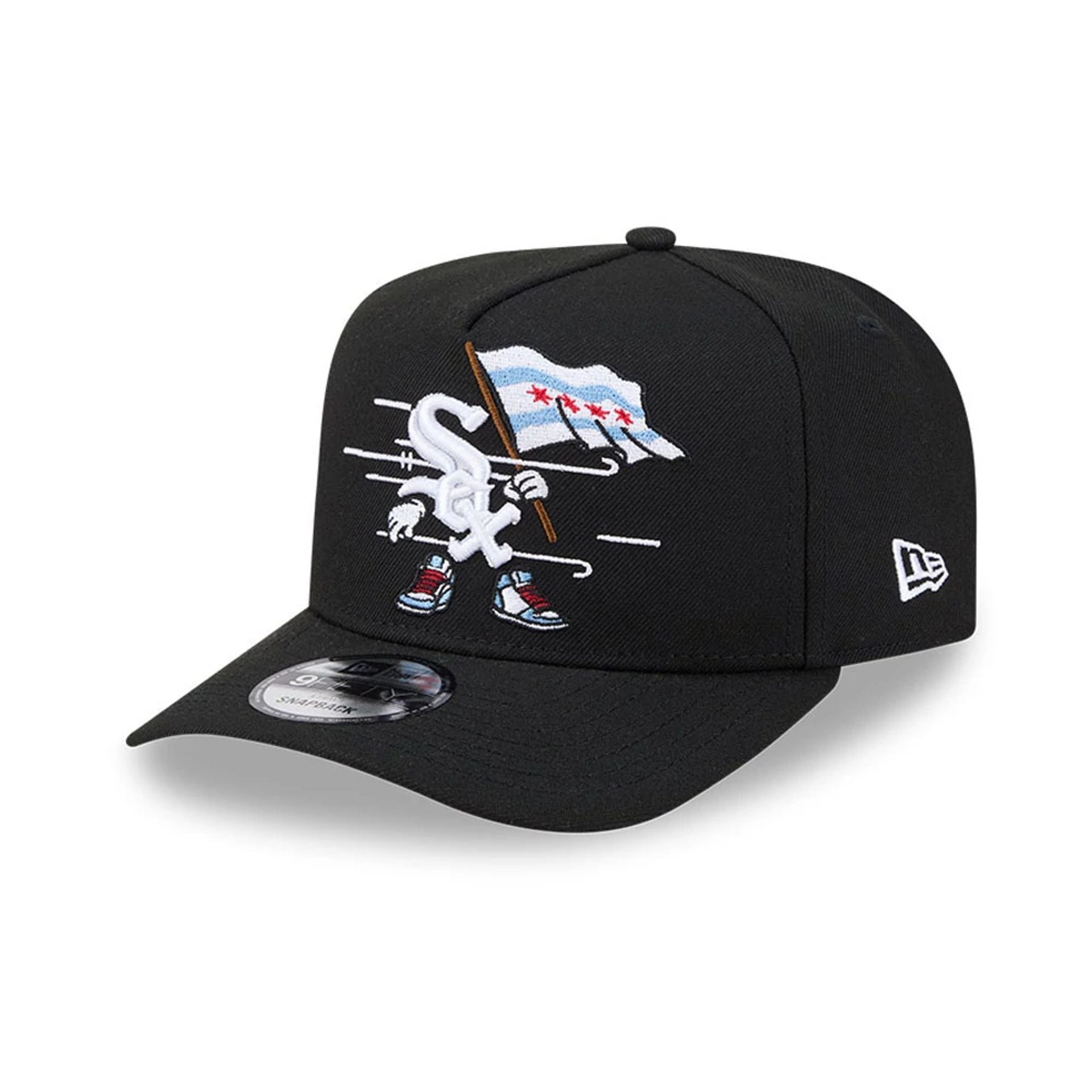 Pictured is this MLB Cartoon Chicago White Sox 9FIFTY A-Frame Snapback cap in black. 4