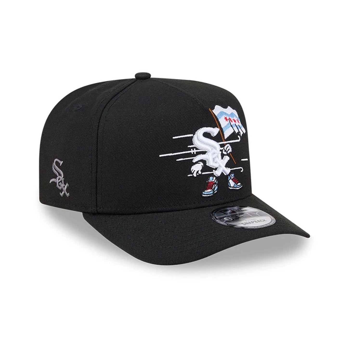 Pictured is this MLB Cartoon Chicago White Sox 9FIFTY A-Frame Snapback cap in black. 1