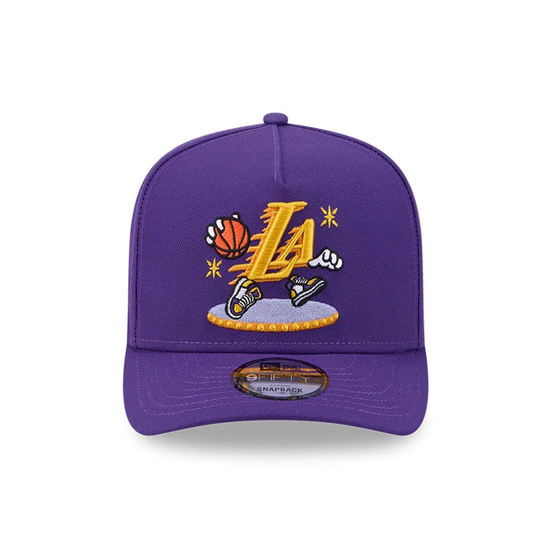 NBA Cartoon LA Lakers Purple 9FIFTY A-Frame Snapback Cap | NEC EU