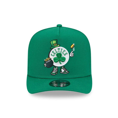 Pictured is this NBA Cartoon Boston Celtics 9FIFTY A-Frame Snapback cap in green. 3