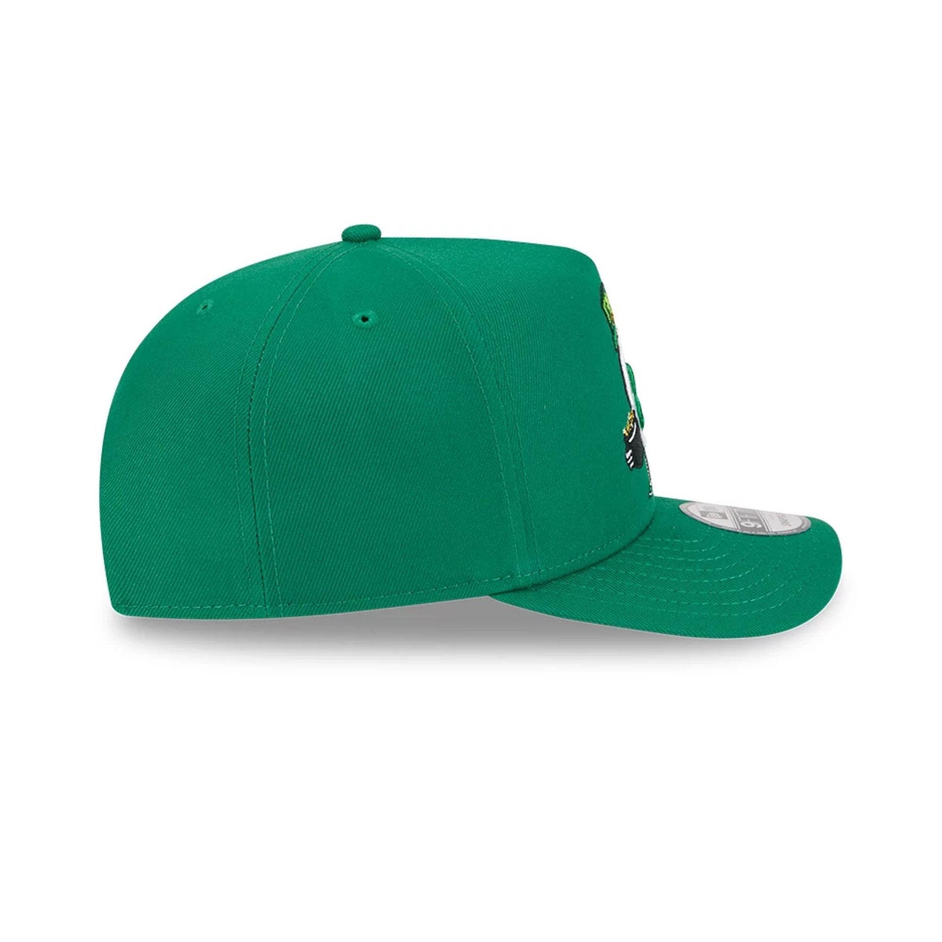 Pictured is this NBA Cartoon Boston Celtics 9FIFTY A-Frame Snapback cap in green. 6
