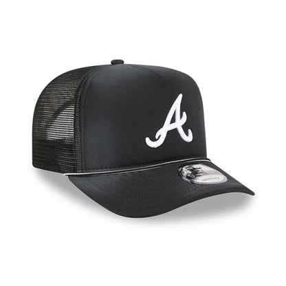 Pictured is this MLB Washed Atlanta Braves 9FIFTY A-Frame Trucker cap in black. 4
