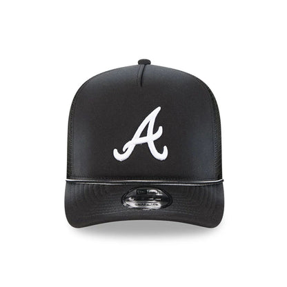 Pictured is this MLB Washed Atlanta Braves 9FIFTY A-Frame Trucker cap in black. 3
