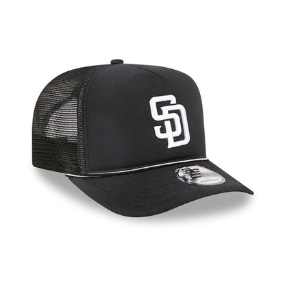 Pictured is this MLB Washed San Diego Padres 9FIFTY A-Frame Trucker cap in black. 4