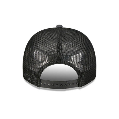 Pictured is this NBA Washed Chicago Bulls 9FIFTY A-Frame Trucker cap in black. 7