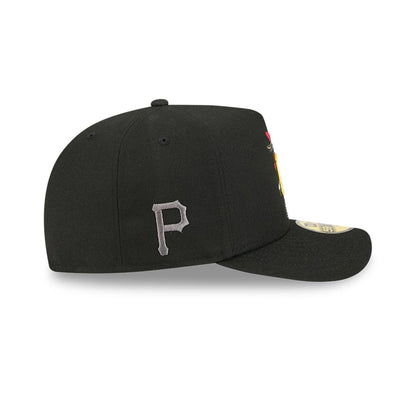 Pictured is this MLB Cartoon Pittsburgh Pirates 59FIFTY A-Frame Fitted cap in black. 5
