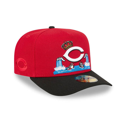 Pictured is this MLB Cartoon Cincinnati Reds 59FIFTY A-Frame Fitted cap in red. 1
